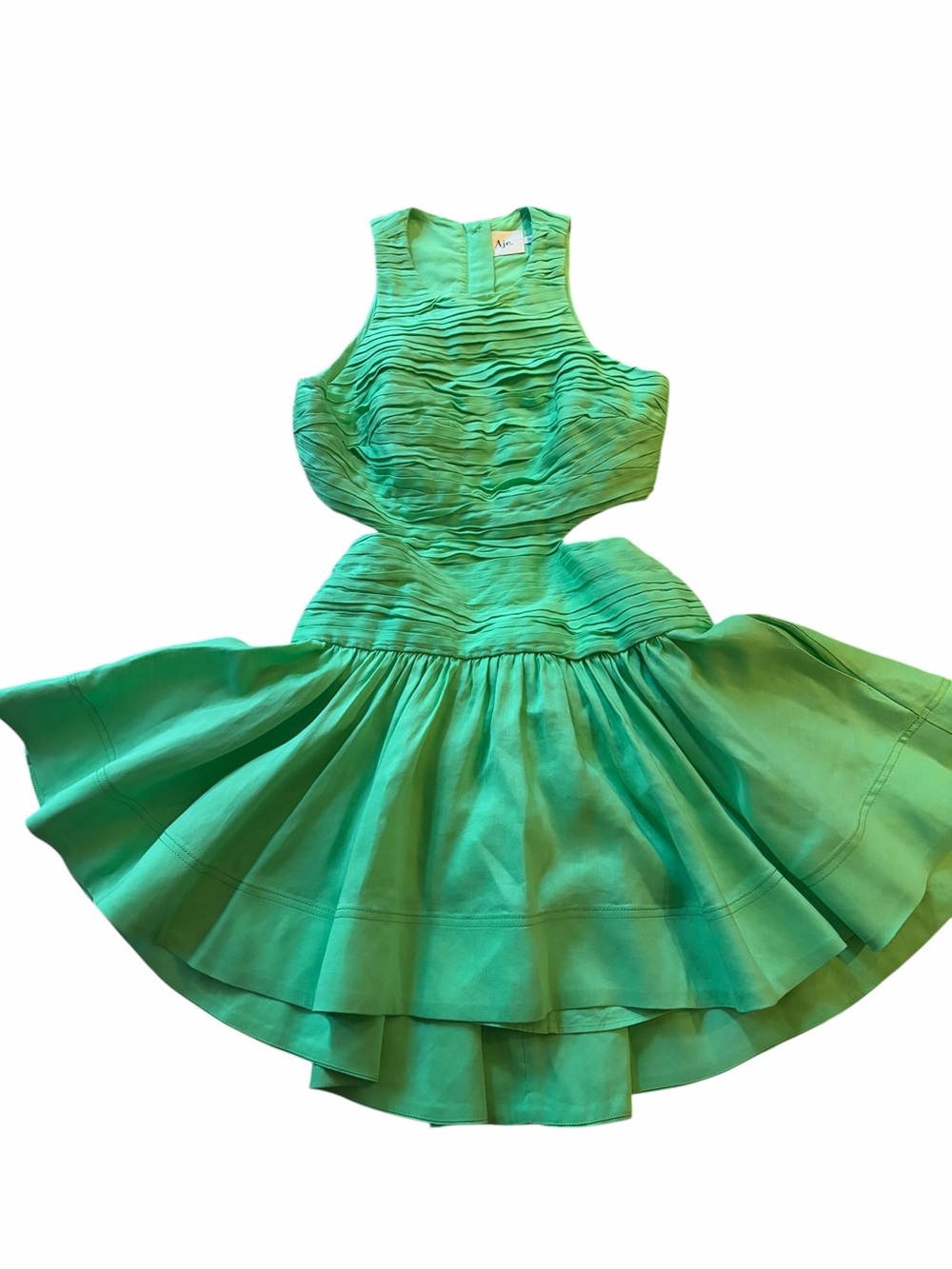 Aje Introspect Cut Out Sleeveless Grass Green Mini Dress Size 6

Worn once